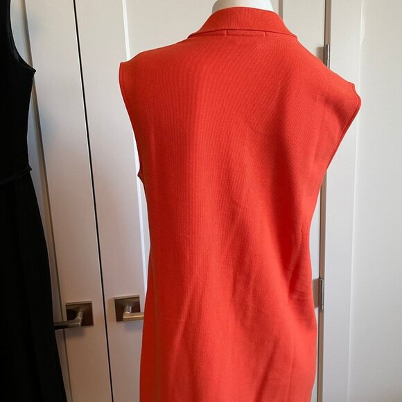 Lacoste Modern Sporty Sleeveless 100% Cotton Polo Dress Orange Sz 40 NWOT - Picture 6 of 12